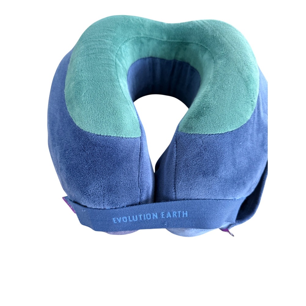 Cabeau Evolution Earth Travel Neck Pillow Blue Green Memory Foam Eco-Friendly